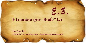 Eisenberger Beáta névjegykártya